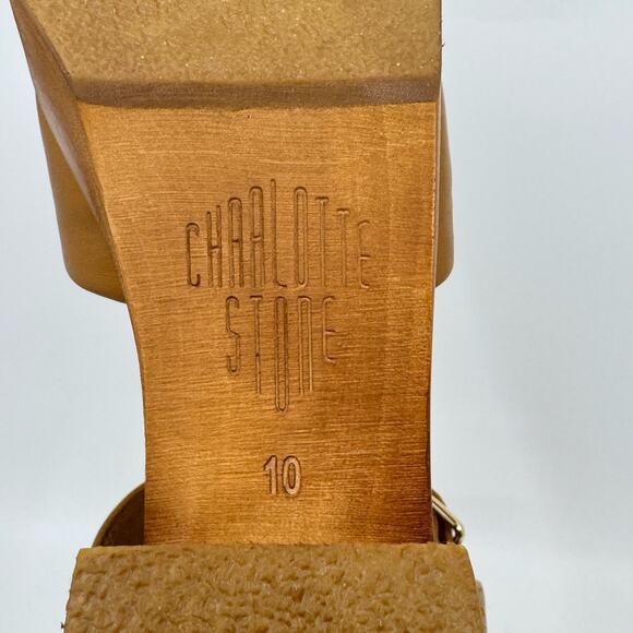 NWT CHARLOTTE STONE Sal Clog Heels in Camel - Picture 8 of 15